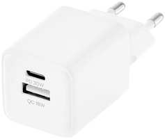 Сетевое зарядное устройство uBear Bridge USB-C+USB-A 30 Вт, GaN + Super Fast Charging