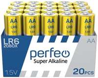 Батарейка алкалиновая (щелочная) Perfeo АА LR6 20шт