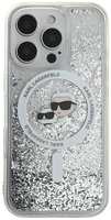 Чехол Karl Lagerfeld на iPhone 16 Pro Liquid Glitter NFT