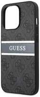 Чехол Guess на iPhone 14 Pro PU leather 4G Stripe logo Grey