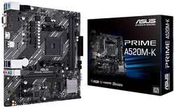 Материнская плата ASUS PRIME A520M-K Soc-AM4 AMD A520 2xDDR4 mATX AC 97 8ch(7.1) GbLAN RAID+VGA+HDMI