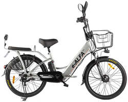 Электрический велосипед Green City e-ALFA new серебристый (022301-2152)
