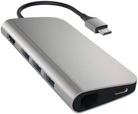 USB разветвитель Satechi Aluminum Multi-Port Adapter 4K with Ethernet Space