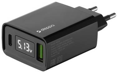 Зарядное устройство Deppa 11395 (USB Type-C, USB-A)