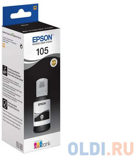 Картридж струйный Epson 105BK C13T00Q140 черный (70мл) для Epson L7160/7180 434010994