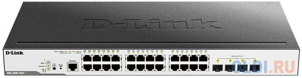 Коммутатор D-Link Switch DGS-3000-28LP/B1A Управляемый коммутатор 2 уровня с 24 портами 10/100/1000Base-T и 4 портами 1000Base-X SFP (24 порта с подде 434014873