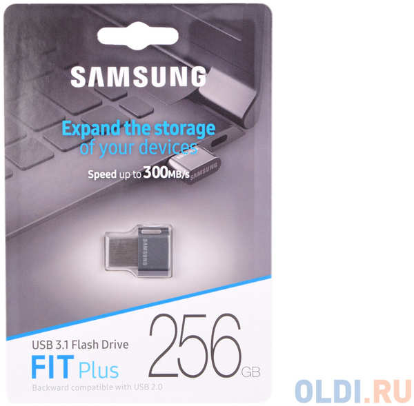 Внешний накопитель 256GB USB Drive <USB 3.1 Samsung FIT Plus (up to 300Mb/s) (MUF-256AB/APC)