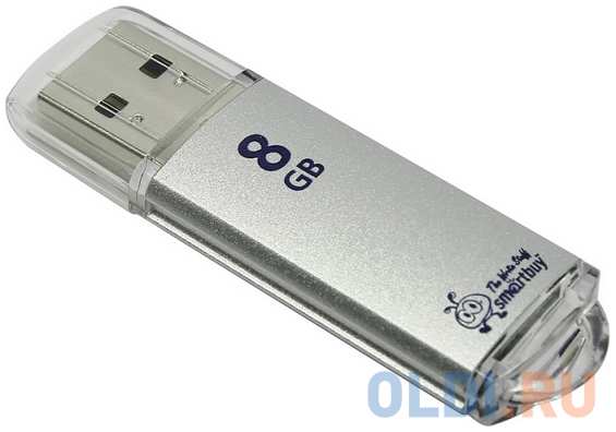 Smart Buy Внешний накопитель 8Gb USB Drive <USB2.0 Smartbuy V-Cut Silver (SB8GBVC-S)