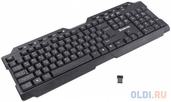 Клавиатура беспроводная Element HB-195 RU, черный, мультимедиа DEFENDER 434050923