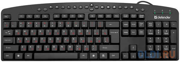 Клавиатура Atlas HB-450 RU, черный, мультимедиа 124 кн., USB, DEFENDER 434054607