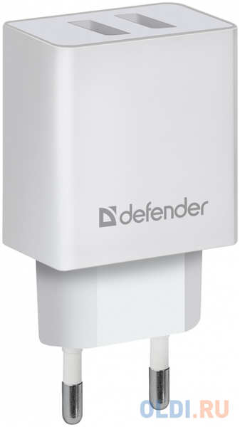 Сетевой адаптер Defender UPA-22 белый, 2xUSB, 2.1А 434057636