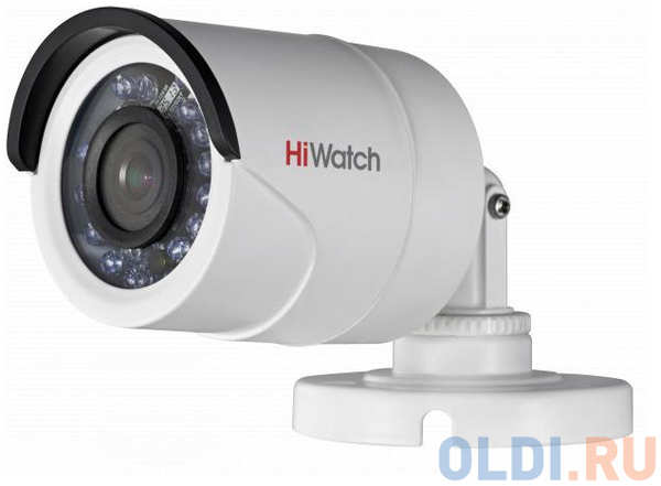 Hikvision Камера HiWatch DS-T100 (2.8 mm) 1Мп уличная цилиндрическая HD-TVI камера с ИК-подсветкой до 20м 1/4″″ CMOS матрица; объектив 2.8мм; угол обз 434106020