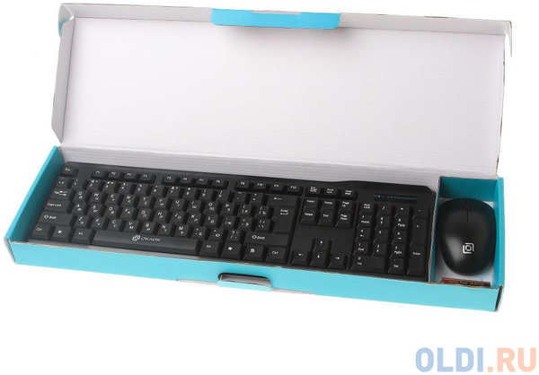 Клавиатура + мышь Oklick 230M клав:черный мышь:черный USB беспроводная 434148888