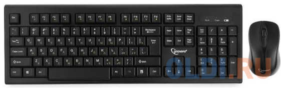 Комплект клавиатура + мышь беспров. Gembird KBS-8002, 2.4ГГц, черн, 104кл+3кн, 1000DPI