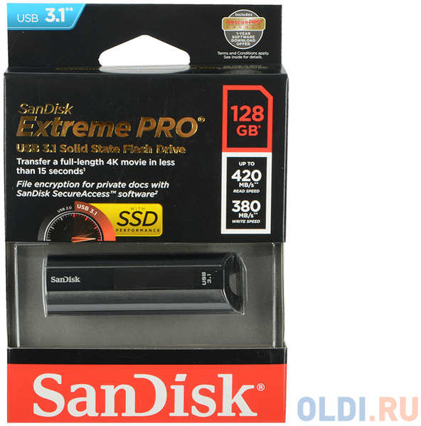 Флешка USB 128Gb SanDisk CZ880 Cruzer Extreme Pro SDCZ880-128G-G46 черный 434171638