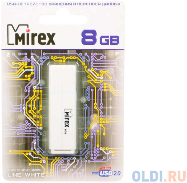 Флешка USB 8Gb Mirex Line 13600-FMULWH08 белый 434171749