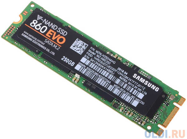 Твердотельный накопитель SSD M.2 250 Gb Samsung 860 EVO MZ-N6E250BW Read 550Mb/s Write 520Mb/s MLC 434175398