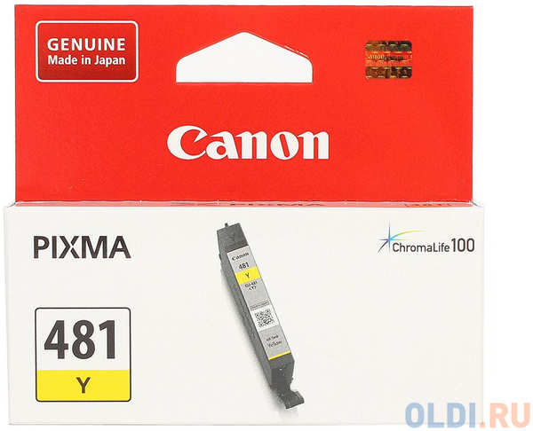 Картридж Canon CLI-481 Y для Canon Pixma TS5140/6140/8140/8540 желтый 2100C001 434183597