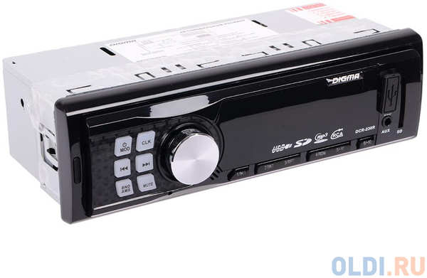 Автомагнитола Digma DCR-230R USB MP3 FM 1DIN 4x45Вт черный 434186106
