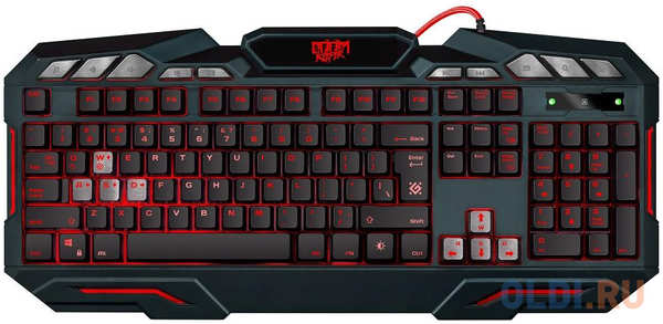 Клавиатура игровая DEFENDER Doom Keeper GK-100DL RU,3-х цветная,19 Anti-Ghost, USB