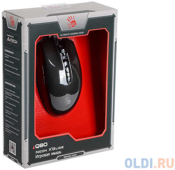 Мышь A4Tech Bloody Q80 черный оптическая (3200dpi) USB игровая (8but) 434188333