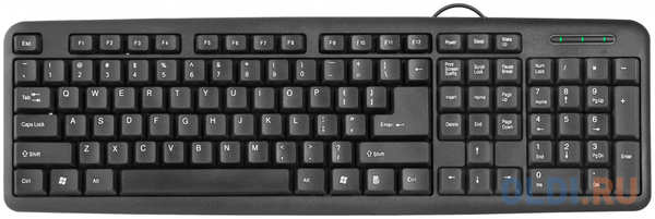 Клавиатура DEFENDER HB-420 RU HB-420 RU,черный,полноразмерная, USB 434203549
