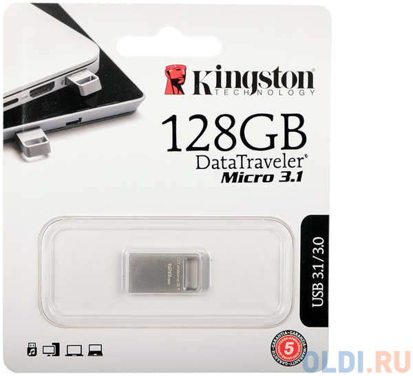 Флешка USB 128Gb Kingston DataTraveler Micro 3.1 DTMC3/128GB черный 434215004