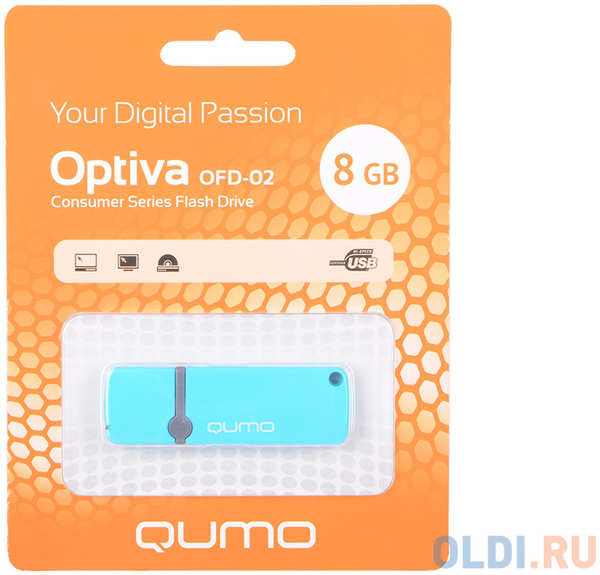 Флешка USB 8Gb QUMO Optiva 02 USB2.0 QM8GUD-OP2-blue