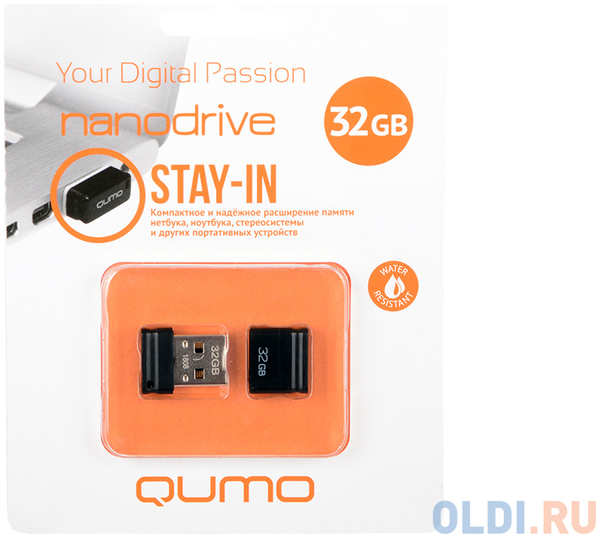 Флешка USB 32Gb QUMO NanoDrive USB2.0 QM32GUD-NANO-B