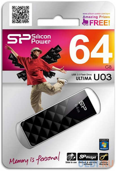 Флешка USB 64GB Silicon Power Ultima U03 SP064GBUF2U03V1K черный 434227228