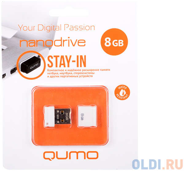 Флешка USB 8Gb QUMO NanoDrive USB2.0 белый QM8GUD-NANO-W 434227705
