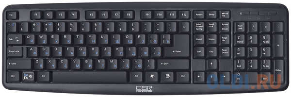 Клавиатура CBR KB 109 Black, 104 кл., офисн., переключение языка 1 кнопкой (софт), USB. Длина кабеля 1,8м 434253633