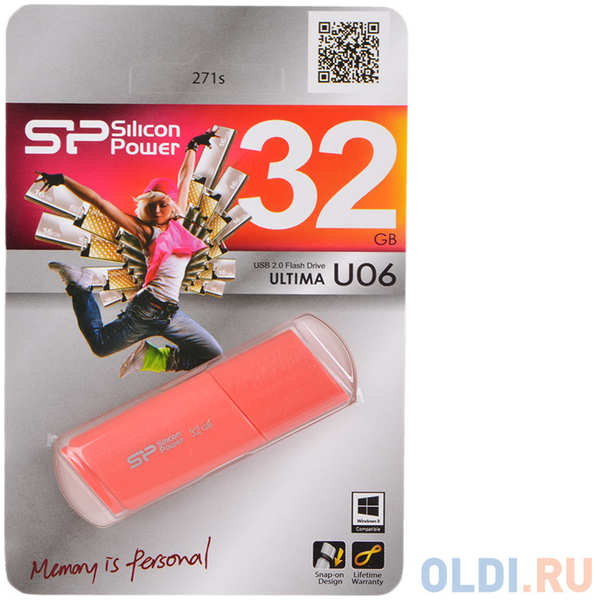 Флешка USB 32Gb Silicon Power Ultima U06 SP032GBUF2U06V1P peach