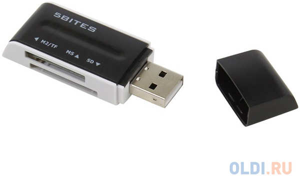 Картридер 5bites RE2-102BK USB2.0, ALL-IN-ONE, USB PLUG, черый