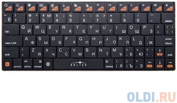 Клавиатура Oklick 840S черный беспроводная BT slim 434263022