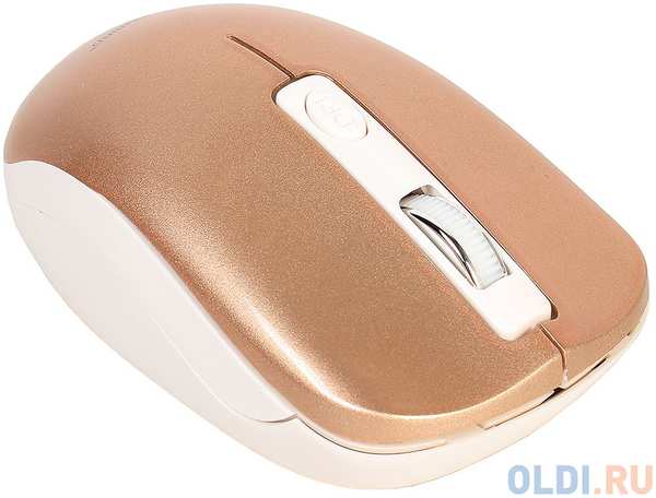 Мышь беспров. Gembird MUSW-400-G, бело-золотой, бесшумный клик, 3кн.+колесо-кнопка, 2.4ГГц, 1600 dpi, блистер 434292391