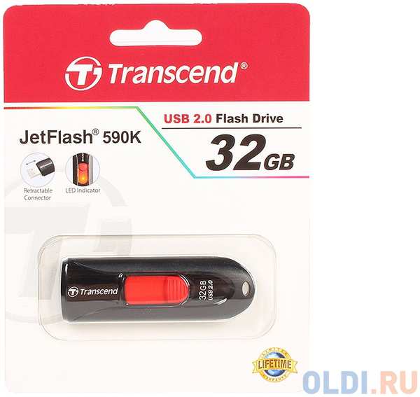 Внешний накопитель 32GB USB Drive <USB 2.0 Transcend 590K (TS32GJF590K)