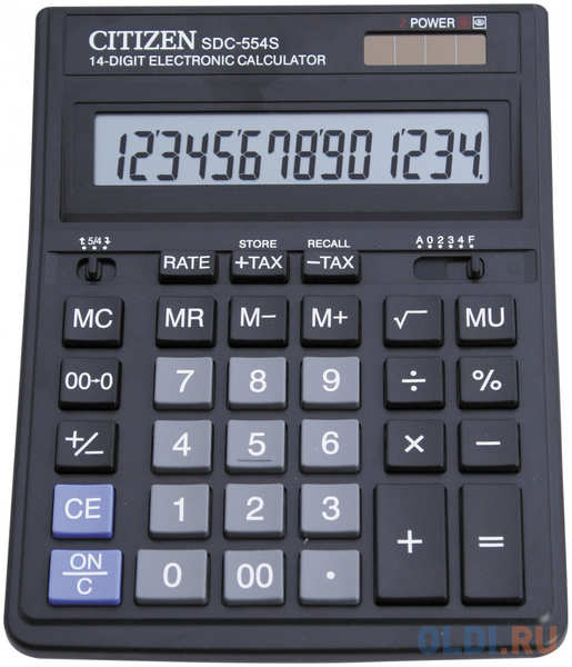 Калькулятор бухгалтерский Citizen SDC-554S 14-разрядный черный 434331992