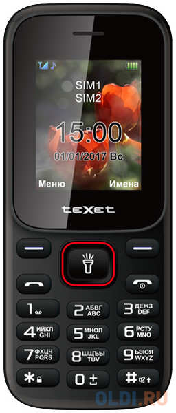 Мобильный телефон Texet TM-128 черный красный 1.77″ 434508135