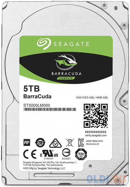 Жесткий диск для ноутбука 2.5″ 5Tb 5400rpm 128Mb cache Seagate Mobile Barracuda Guardian SATAIII ST5000LM000 434508744