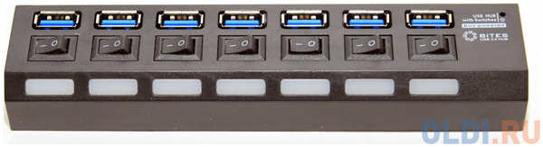 Концентратор USB 3.0 5bites HB37-303PBK 7 x USB 3.0 черный 434520898