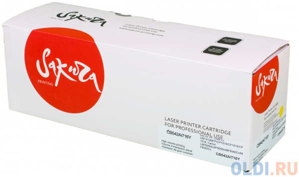 Картридж SAKURA CB542A/716Y для HP Color LJ CM1312MFP/CP1215/CP1515/CP1518, Canon LBP5050, LBP5050n, MF8030Cn, MF8040Cn, MF8050Cn, MF8080Cw 1980B002 ж