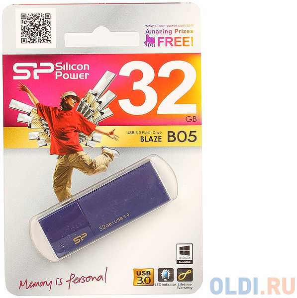 Внешний накопитель 32GB USB Drive <USB 3.0 Silicon Power Blaze B05 (SP032GBUF3B05V1D)