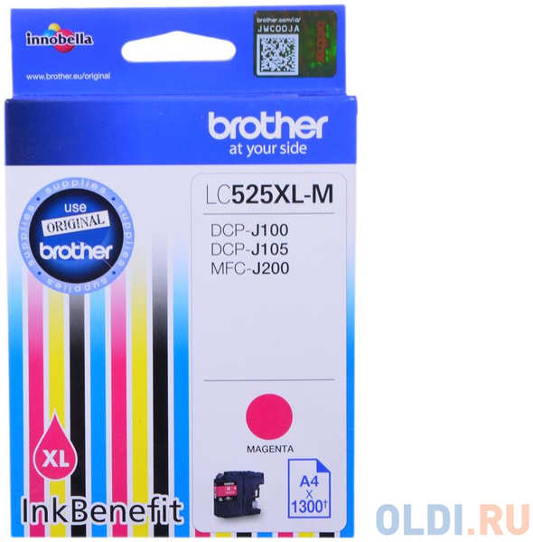 Картридж Brother LC525XLM 1300стр Пурпурный 434619296