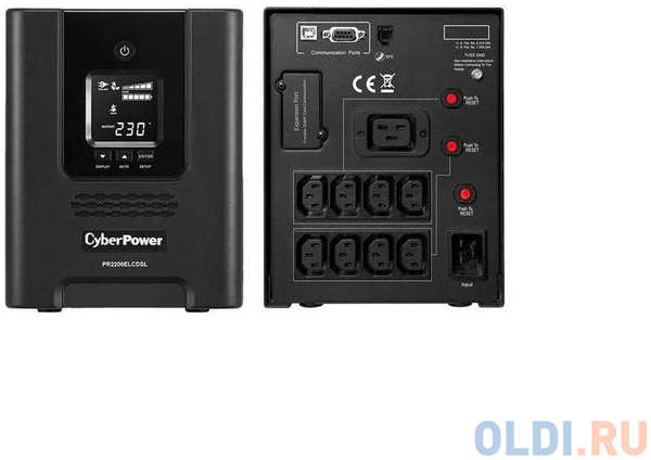 ИБП CyberPower PR2200ELCDSL 2200VA/1980W USB/RS-232/EPO/SNMPslot/RJ11/45 (9 IEC)