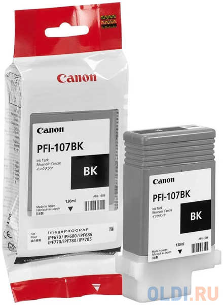 Картридж Canon PFI-107 BK для iPF680/685/780/785 130мл черный 6705B001 434632428