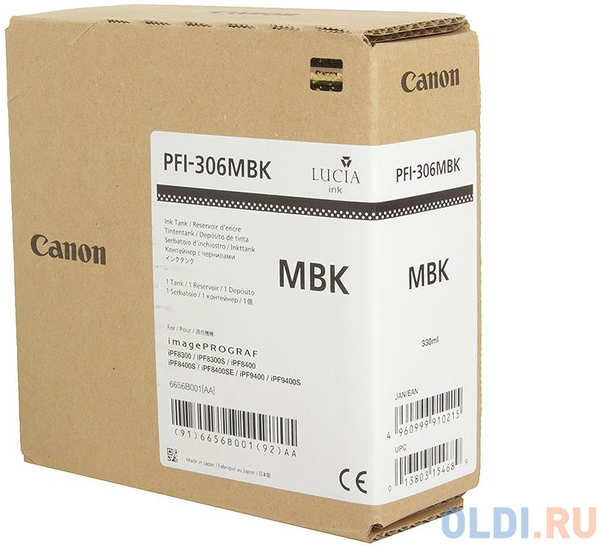 Картридж Canon PFI-306 MBK для iPF8300S 8400 9400S 9400 матовый черный 434632690