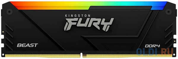 Оперативная память для компьютера Kingston Fury Beast RGB DIMM 8Gb DDR4 3733 MHz KF437C19BB2A/8 4346400012