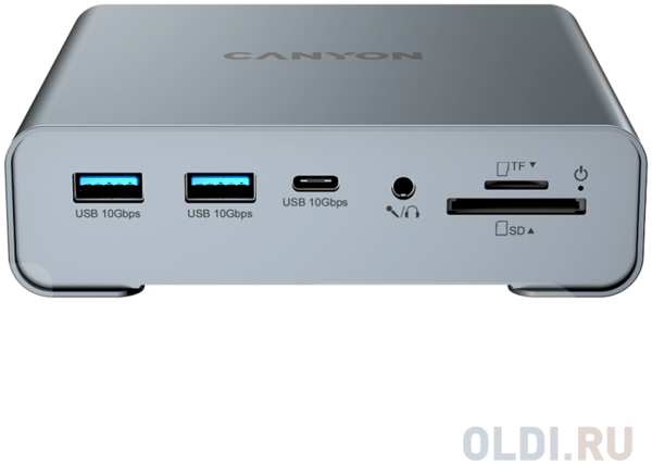 Canyon 16in1 type c multiport docking, with USB C cables +65W AC power adapter , support all USB3.2 GEN1/USB 3.2 GEN2 computer(computer type c support PD/DP