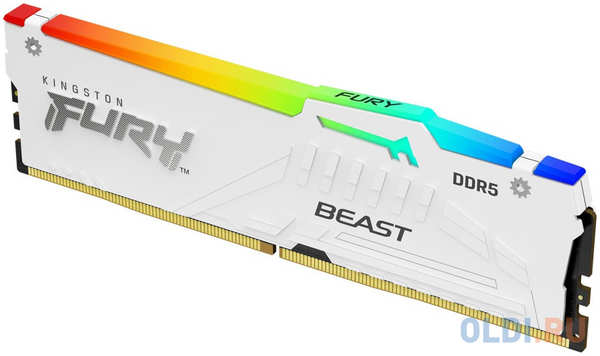 Оперативная память для компьютера Kingston Fury Beast White RGB DIMM 32Gb DDR5 6000 MHz KF560C36BWEA-32 4346403348